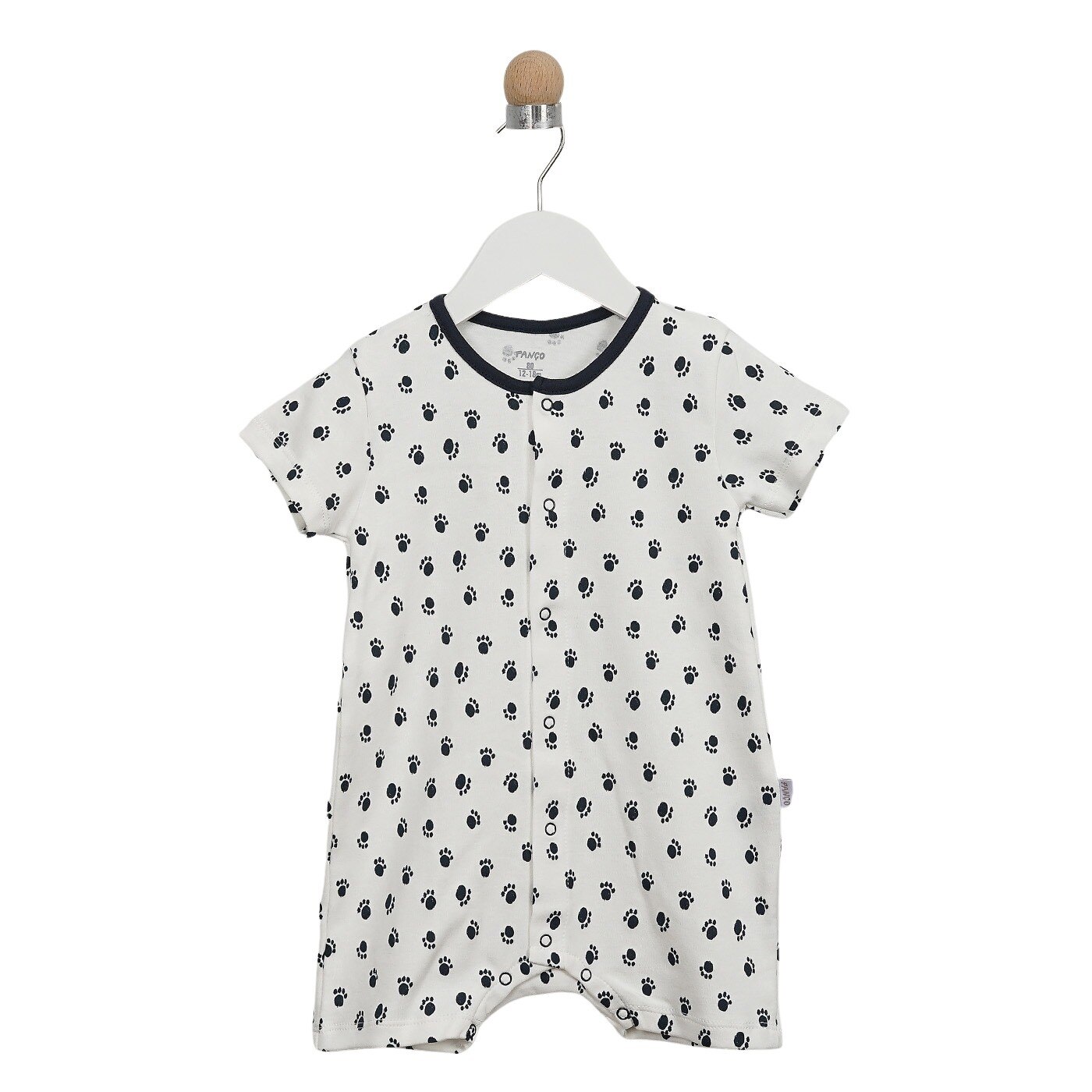 Body cu maneca scurta pentru baieti, culoare alba, colectia Puppy 4356
